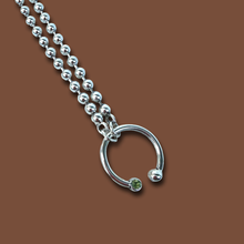 Load image into Gallery viewer, Peridot Barbell Portal Necklace