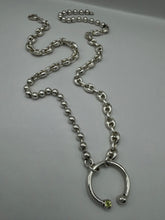 Load image into Gallery viewer, Peridot Barbell Portal Necklace
