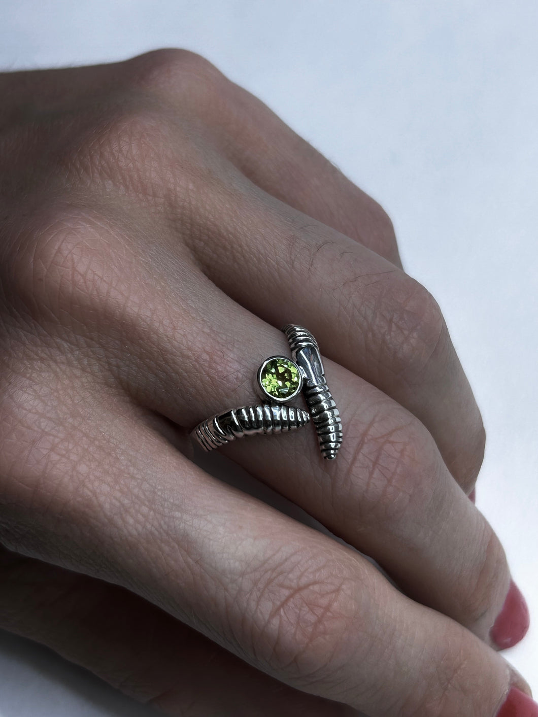 Chevron Gem Worm Ring