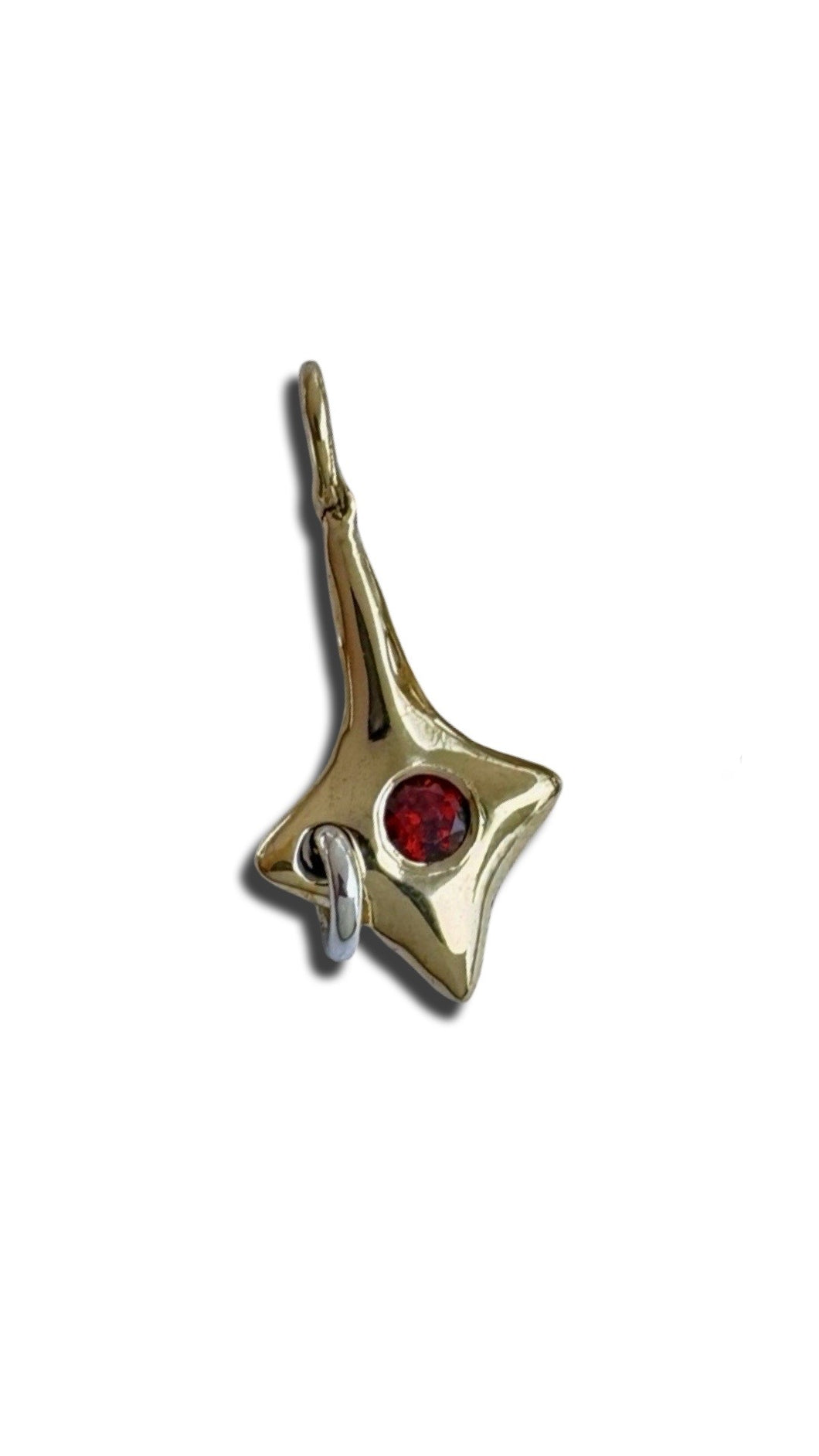 Garnet & Brass Strange Gossip Charm