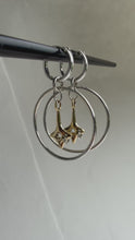 Load and play video in Gallery viewer, Starry Eyed Mixed Metal Hoops
